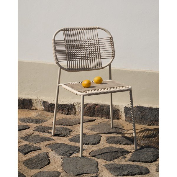 Béžová kovová zahradní židle Talaier – Kave Home-image-1