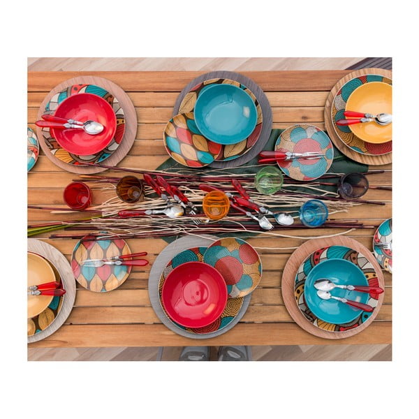 18dílný set barevného nádobí z kameniny Villa d'Este Africa-image-1