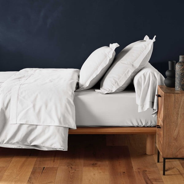 Bílé napínací bavlněné prostěradlo 180x200 cm Lina – douceur d'intérieur-image-1