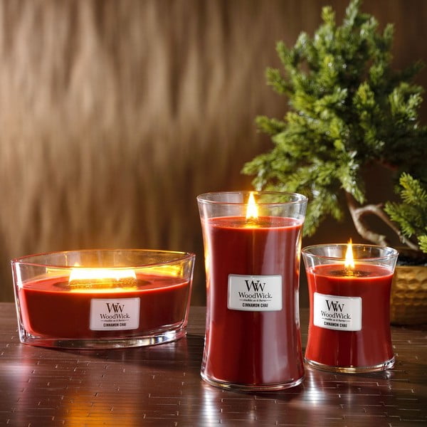 Vonná svíčka WoodWick Skořice a vanilka, 55 hodin hoření-image-1