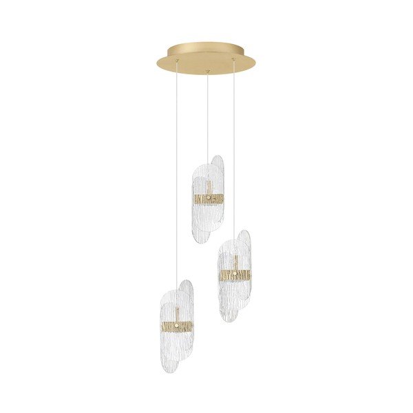 Kovové LED stmívatelné závěsné svítidlo v mosazné barvě se skleněným stínidlem ø 32 cm Lucien – Nova Luce