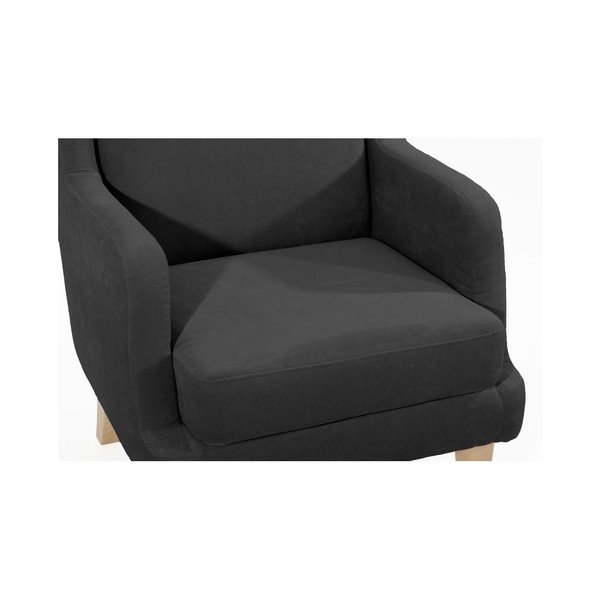 Černé křeslo ušák Max Winzer Bennet Suede-image-3