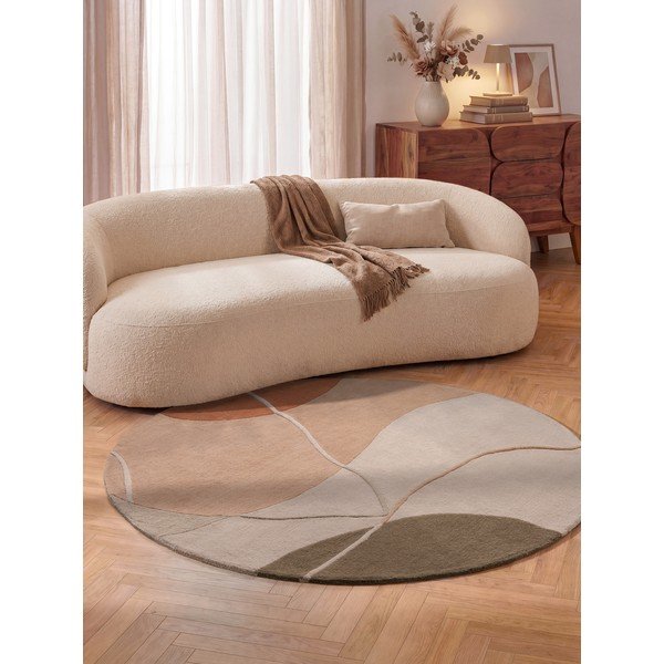 Starorůžový vlněný kulatý koberec ø 200 cm Arteo – Villeroy&Boch-image-4