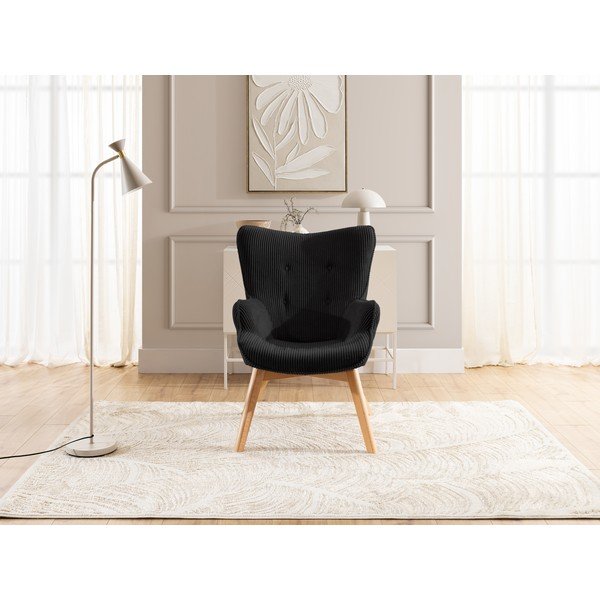 Černé manšestrové křeslo Niko – Ropez-image-1