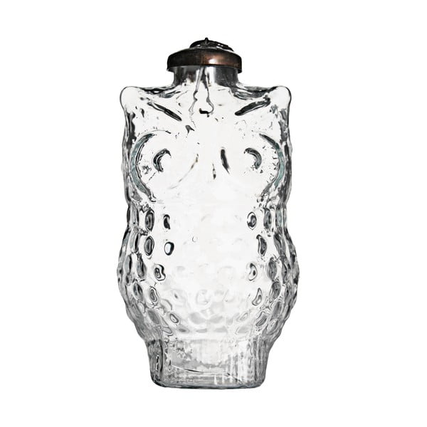 Sada čtyř skleněných ozdob Owl, 10 cm, průhledná