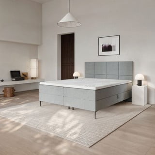 Šedá boxspring postel s úložným prostorem 180x200 cm Bufo – MESONICA