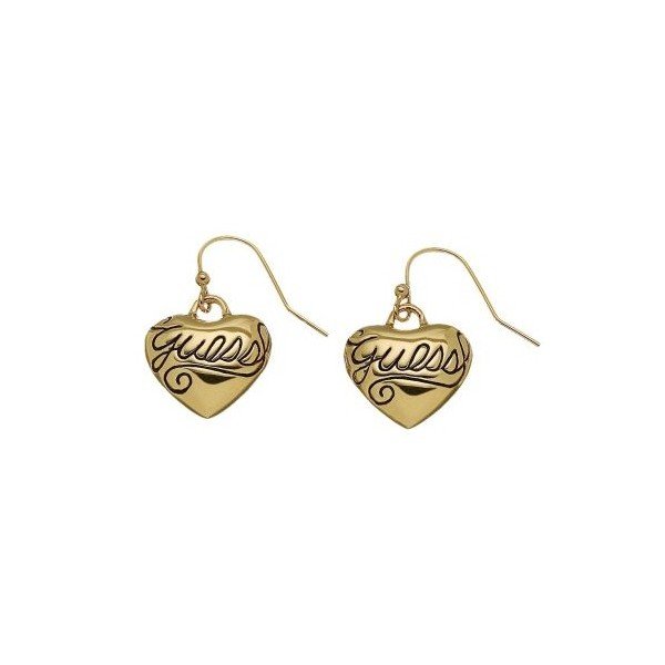 Náušnice Guess Gold Hearts