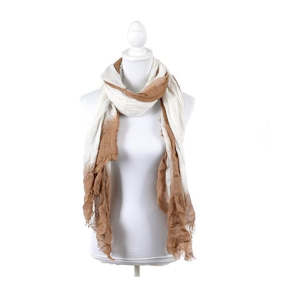 Šátek/pareo BLE Inart 100x180 cm, hnědý/bílý