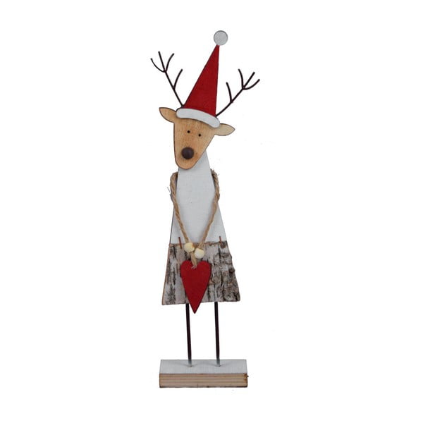 Dekorativní vánoční dřevěná soška Ego Dekor Reindeer, výška 32,5 cm
