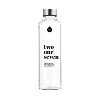 Láhev z borosilikátového skla s víkem stříbrné barvy Equa Mismatch Black 217, 750 ml