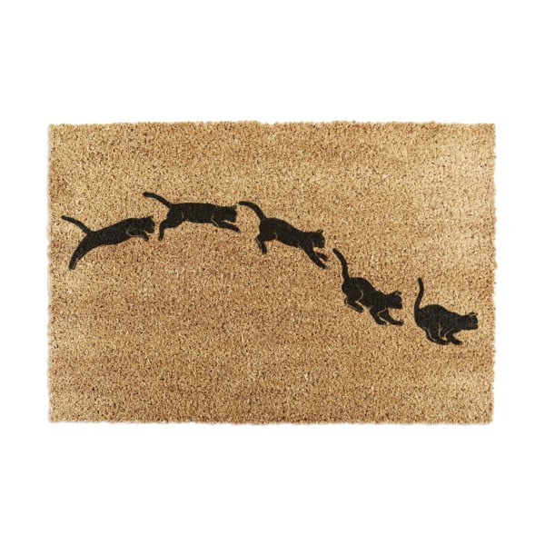 Rohožka z kokosového vlákna 60x90 cm Jumping Cats – Artsy Doormats