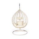 Krémově bílé závěsné křeslo z umělého ratanu Bonami Selection Noela