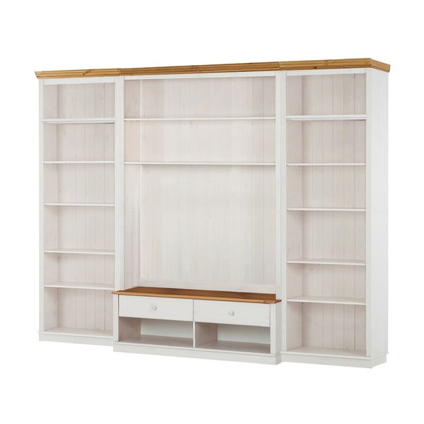 Bílá TV sestava z borovicového dřeva 288x223 cm Anita – Støraa-image-2