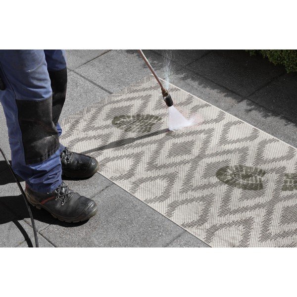 Šedo-krémový venkovní koberec NORTHRUGS Isle, 70 x 200 cm-image-1