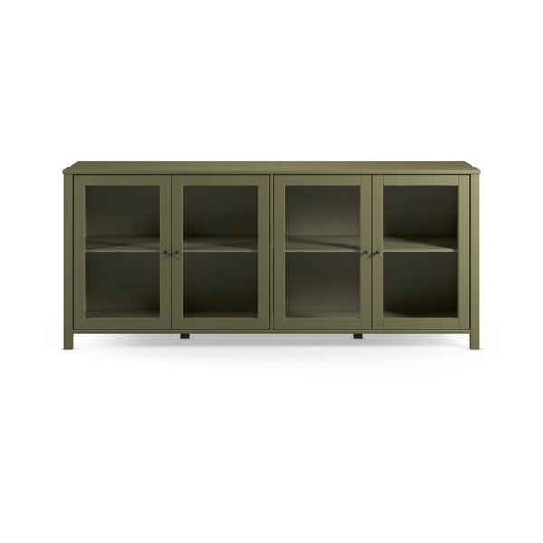 Zelená vitrína z borovicového dřeva 186x80x40 cm Alessandra – Marckeric-image-2