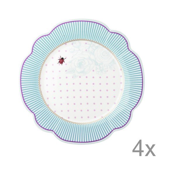 Porcelánový talíř  Stripie od Lisbeth Dahl, 24 cm, 4 ks