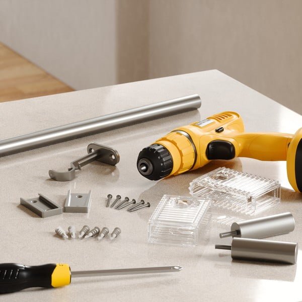 Ocelová roztažitelná garnýž v matně stříbrné barvě 107 - 305 cm Flute – Umbra-image-1