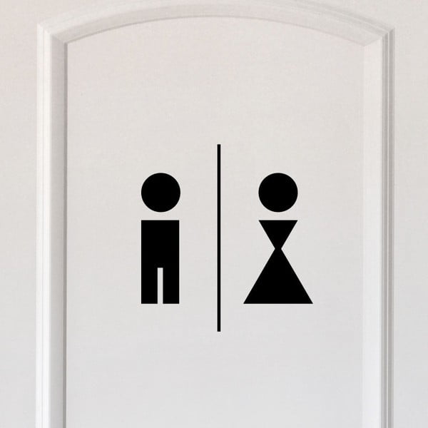 Černá samolepka Ambiance Man And Woman Restroom-image-2
