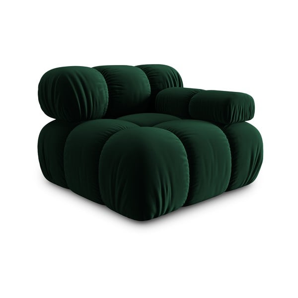 Zelený sametový modul pohovky (pravý roh) Bellis – Micadoni Home-image-3