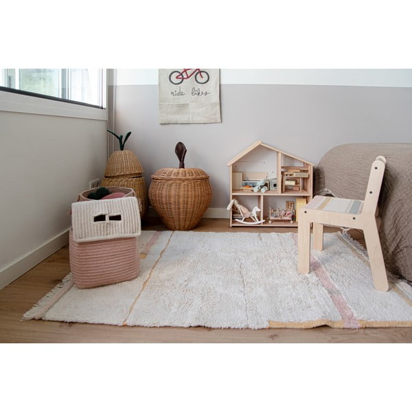 Růžovo-krémový pratelný ručně tkaný bavlněný koberec 90x130 cm Lanes Vintage Nude – Lorena Canals-image-1