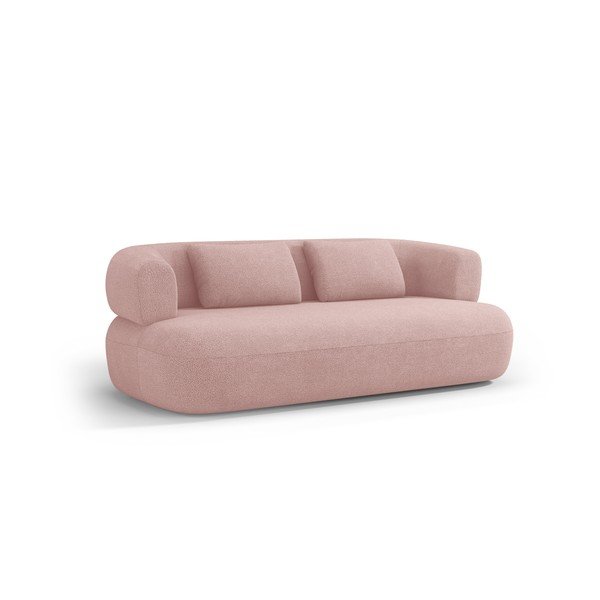 Světle růžová pohovka z textilie bouclé 178 cm Jenny – Micadoni 