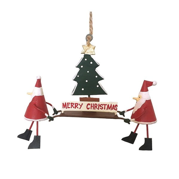 Vánoční závěsná ozdoba G-Bork Santas with Christmastree