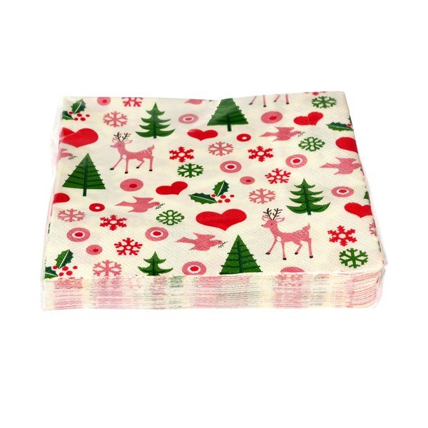 Ubrousky v sadě 20 ks 25x25 cm 50s Christmas – Rex London