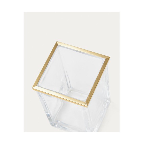 Skleněný kelímek na zubní kartáčky ve zlaté barvě Soanet – Kave Home-image-2