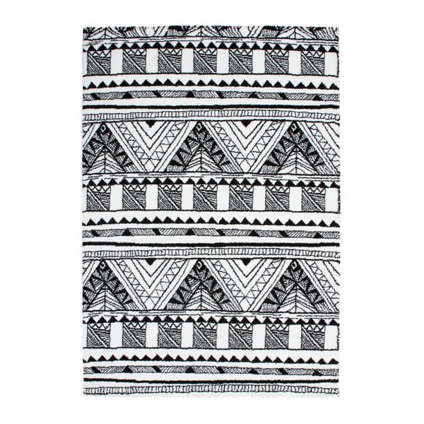 Koberec Aztec, black/white, 160x230 cm