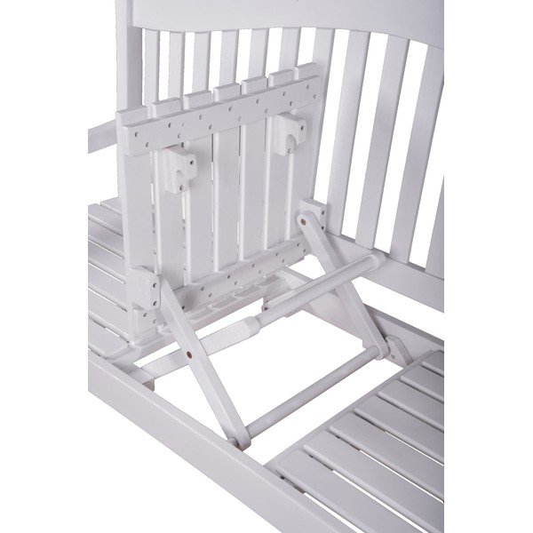 Bílá dřevěná zahradní lavice Singapore – Garden Pleasure-image-4