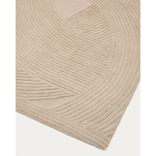 Krémový ručně tkaný vlněný koberec 160x230 cm Domm – Kave Home-image-1