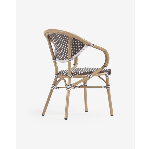 Hnědá kovovo-plastová zahradní židle Marilyn – Kave Home-image-1