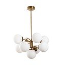 Bílé/v mosazné barvě závěsné svítidlo se skleněným stínidlem ø 70 cm Mudoni – Opviq lights