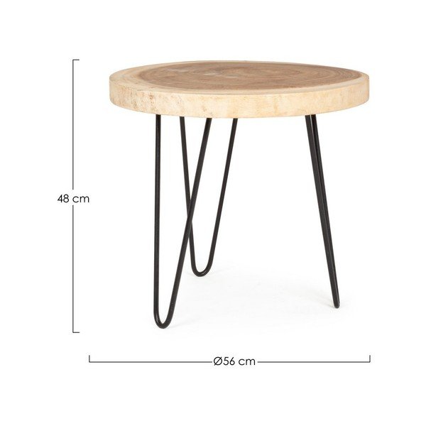 Kulatý odkládací stolek z masivu munggur ø 56 cm Tuala – Bizzotto-image-3