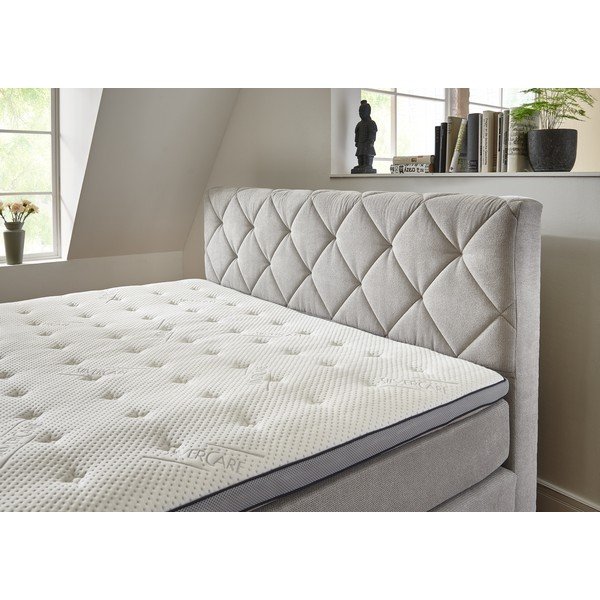 Světle šedá boxspring postel 180x200 cm Rockaway – Rojaplast-image-2