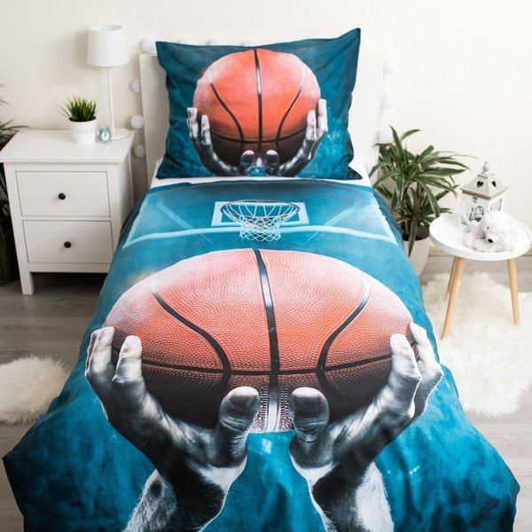 Bavlněné dětské povlečení na jednolůžko 140x200 cm Basketball – Jerry Fabrics-image-1