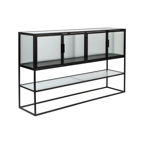Černá kovová vitrína 150x90 cm Boli – Dutchbone-image-2