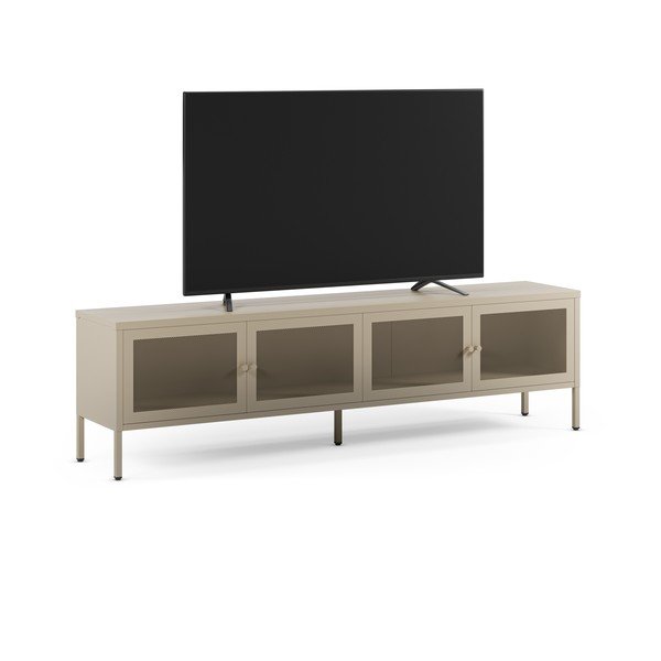 Krémový kovový TV stolek 160x50x35 cm Fayna – Marckeric-image-2