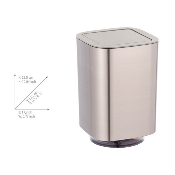 Plastový odpadkový koš v leskle stříbrné barvě 5,5 l Auron – Wenko-image-2