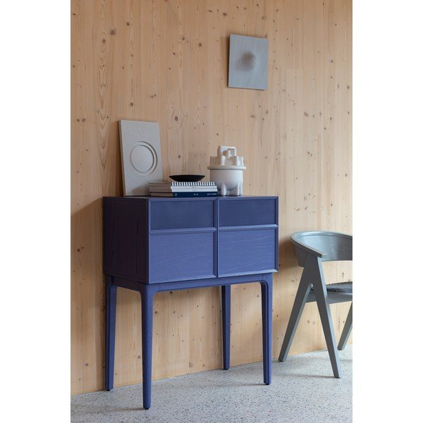 Modrá komoda v dekoru dubu 80x100x45 cm June – Zuiver-image-1
