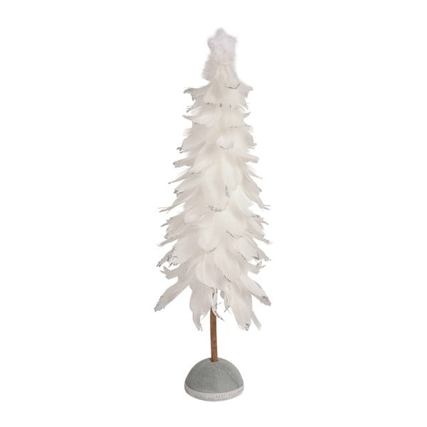 Bílý dekorativní stromek z peří Côté Table White Christmas, 47 cm