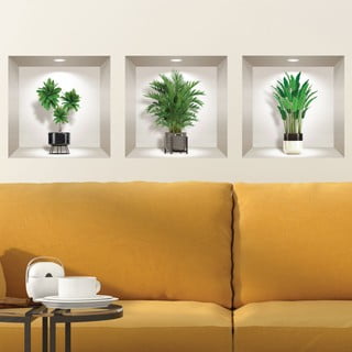 Sada 3 3D samolepek na zeď Ambiance Indoor Plants