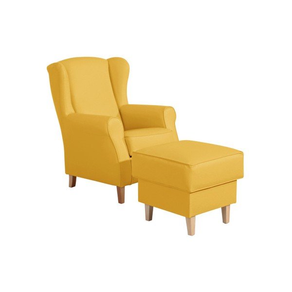 Žlutá podnožka z imitace kůže Max Winzer Lorris Corn-image-1