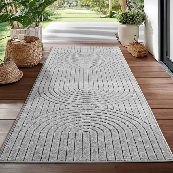 Šedý vnitřní a venkovní běhoun 80x250 cm Nova 1201 – Ayyildiz Carpets-image-1