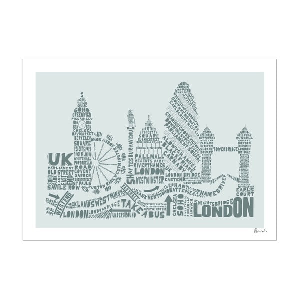 Plakát London Grey&Grey, 50x70 cm