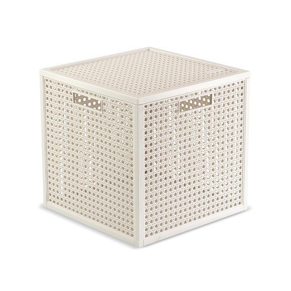 Krémový úložný box s víkem z recyklovaného plastu 28x28x28 cm Kaya Cube – Curver