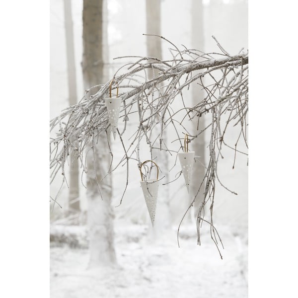 Bílá keramická závěsná dekorace Kähler Design Cone, výška 14,5 cm-image-1