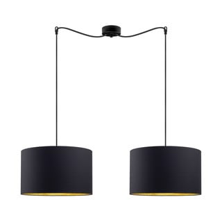 Černé dvouramenné závěsné svítidlo s detaily ve zlaté barvě Sotto Luce Mika