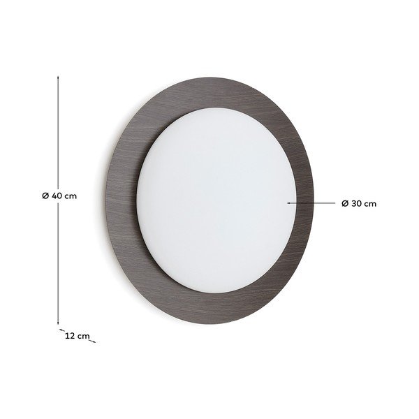 Tmavě hnědé kovové LED nástěnné svítidlo ø 40 cm Novae – Kave Home-image-4