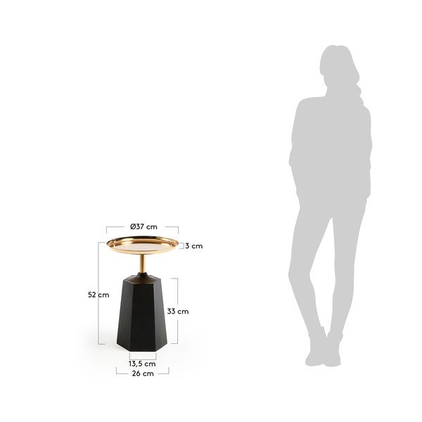 Černý odkládací stolek Kave Home, ø 37 cm-image-4